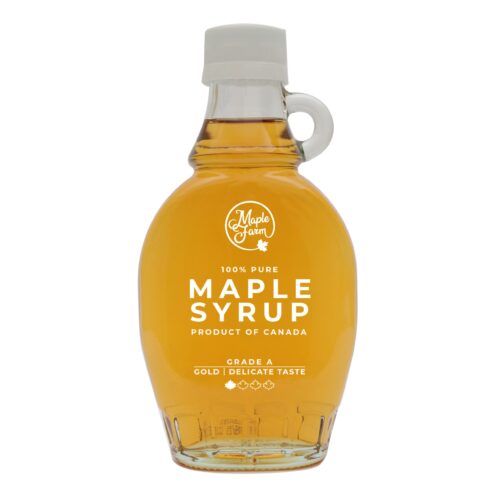 MapleFarm maple syrup Gold traditional glass bottle